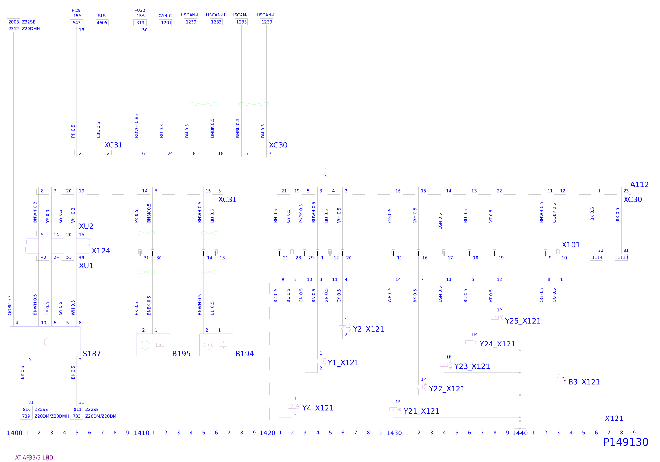 Электросхема АКПП (AF33-5) Opel Antara (2006-2010)